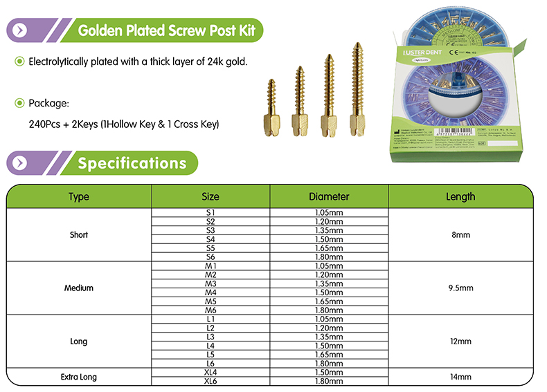Golden Plated Screw Post detail image 1