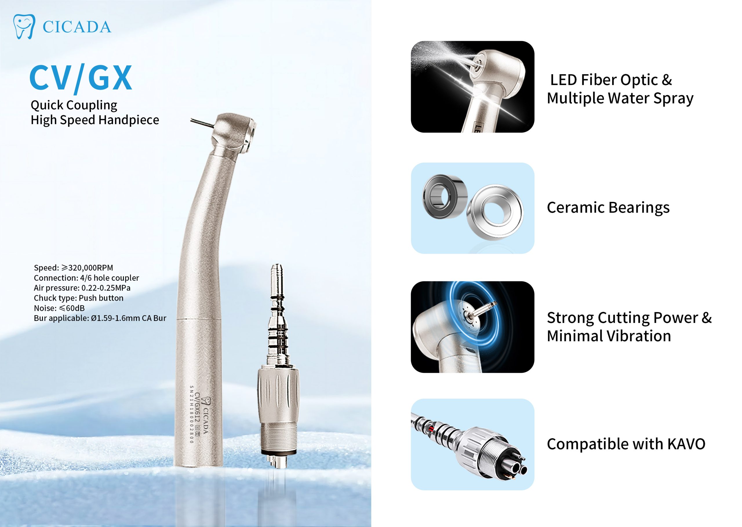 Fiber Optic High Speed Handpiece detail image 1